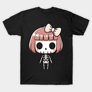 Cute Kawaii Ghost in Halloween Style | Halloween Costume for Skeleton Lovers T-Shirt